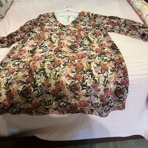 Boutique babydoll dress fall floral 2x